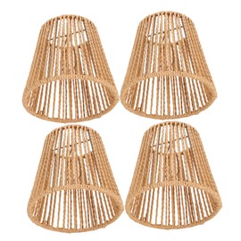 Cabilock Rattan Woven Pendant Lampshade Rustic Sconce Cover Style Small Replacement for Bedroom Wall Decor