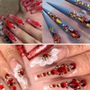 Yatinkim 810pcs Red Nail Art Rhinestones Set Crafts Eye Face