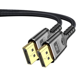 Herfair 8K DisplayPort-Kabel 1.4, DP Stecker auf Stecker, Draht 8K @ 60Hz, 4K @ 144Hz, 2K @ 240Hz HBR3 unterstützt 32,4 Gbit/s, HDR, HDCP 2.2, FreeSync G-Sync, geflochtener Display-Port für