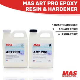 MAS Epoxies Art Pro Epoxy Clear Kit 2-Quart (1-Quart Resin and 1-Quart Hardener) Low Viscosity and Enhanced UV Resistance, Ideal for Jewelry Making, Flower Preservation, and Other Resin Crafts