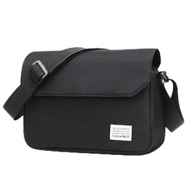 AVILMORE Men's Shoulder Bag, Women's, Small, Lightweight, Cross-body Nylon, Sacoche, Simple, Street, Plain, Black