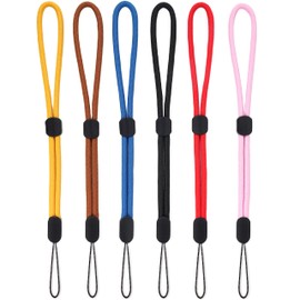YOUOWO Wrist Lanyards 6 PCS Lanyards Adjustable Length Small Strap Wrist Lanyard for Keys Phone Cases Lanyard Short Keychain for USB ID Card Badge (6 Colors)