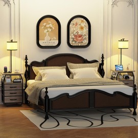 runjuly Floor Lamp with Table Set of 2, End Tables with Lamps Attached 3-Color Temperature Bulb, Side Table with Lamp with 3 Drawers & Charging, Lamps Tables Combo for Bedroom, Dorm Apartment - Greige