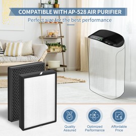 AP-528 Filter Compatible with Air Choice AP-528 Air Cleaner Purifier Filter, 3-in-1 Composite AP-528 True HEPA Replacement Filter with Premium H13 True HEPA, Activated Carbon and Pre-Filter, Pack of 2