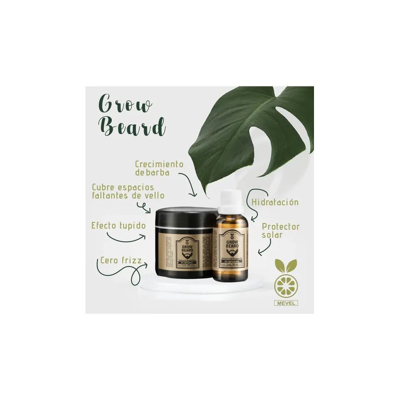 Mevel Grow Beard Tratamiento Bergamota Para Barba