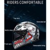 TRIPERSON Full Face Motorcycle Helmet DOT Approved Motorbike Moped Street