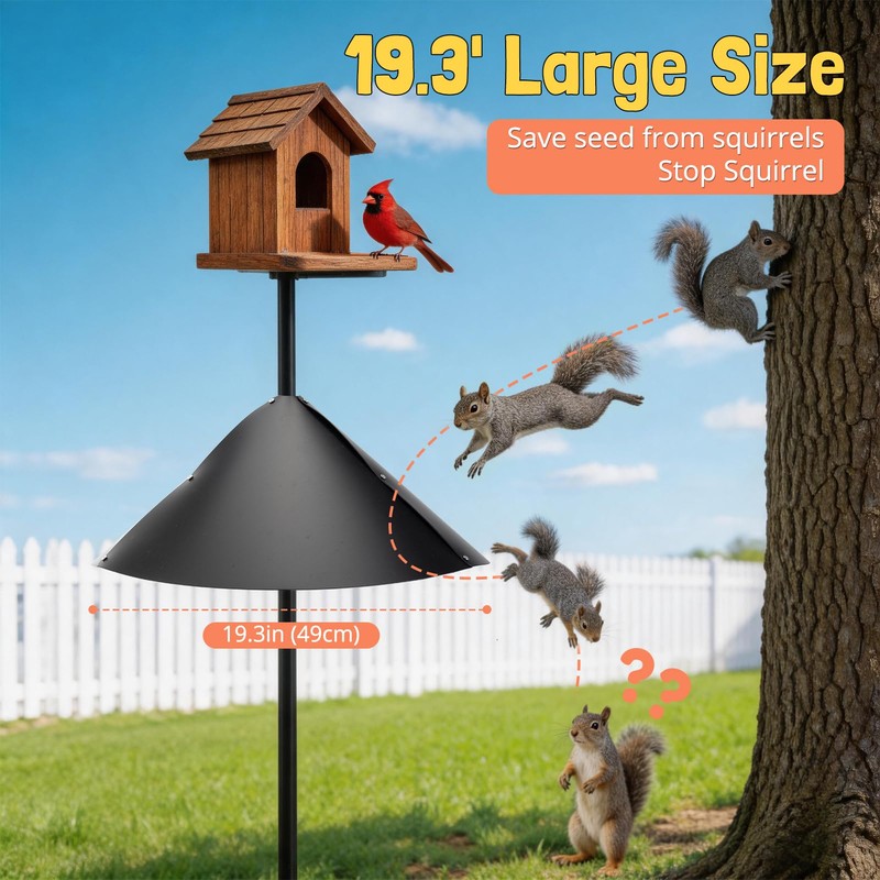 Squirrel Baffle for Bird Feeder Pole, Squirrel Guard Defender, Squirrel