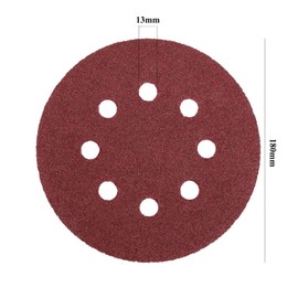 Secwell Pack of 20 Sandpaper 180 mm Velcro Sanding Discs 8 Hole Sandpaper Grit 60