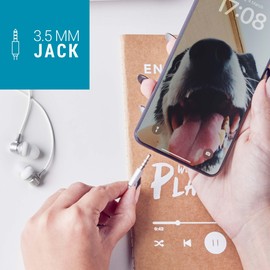 Energy Sistem Metallized 3.5mm Aluminium Recycled Plastic In-Ear Headphones with Microphone - White