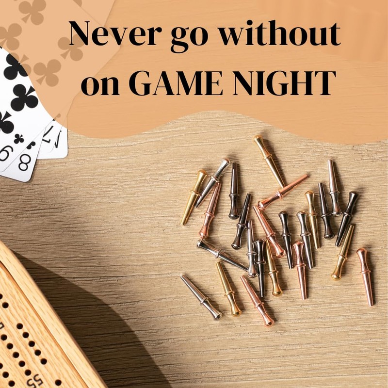 Solid H Cribbage Pegs - 24 Pieces Quality Metal Cribbage