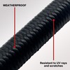 Premium Quality Rubber Rope with Hooks 24in, Super Strong Black