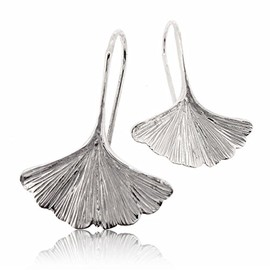 Sovats Ginkgo Leaf Earring For Women 925 Sterling Silver Rhodium Plated - Simple, Stylish Dangle Earring&Trendy Nickel Free Earring