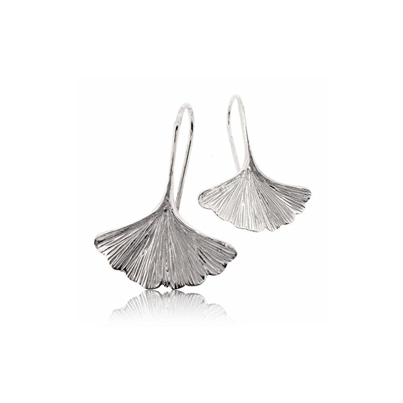 Sovats Ginkgo Leaf Earring For Women 925 Sterling Silver Rhodium