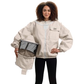 Bees & Co K73 Natural Cotton Beekeeper Jacket with Round Veil