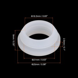 QUARKZMAN Pack of 4 Snap Rubber Grommet Hole Connector Mounting Diameter 21 mm ID 16.5 mm H 9 mm Narrow Groove Width 2.5 mm Seal Anti-Scratch for Electrical Box Cable Pipes Transparent