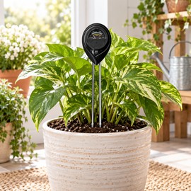 3-in-1 Soil Moisture, pH & Light Meter for Plants – Long Probe Tester for Indoor & Outdoor Garden Care