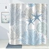 GKLEASG Nautical Beach Shower Curtain, Blue Tropical Coral Ocean Seashell