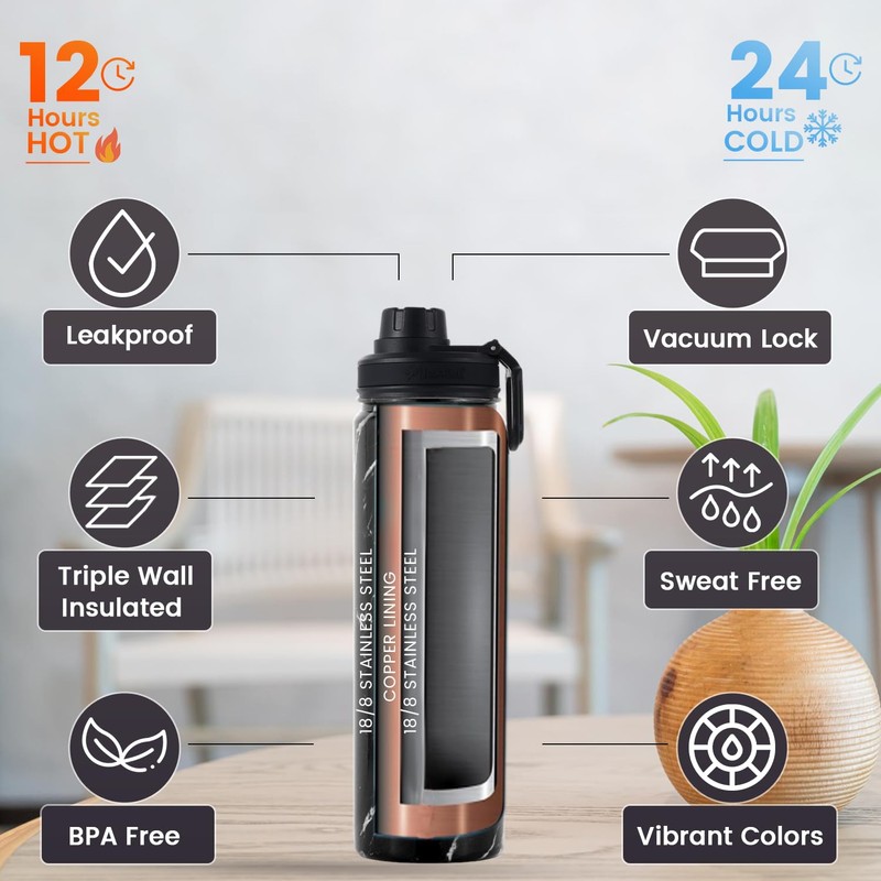 Lexlion Tea Infuser Water Bottle 22 Oz – Triple Wall