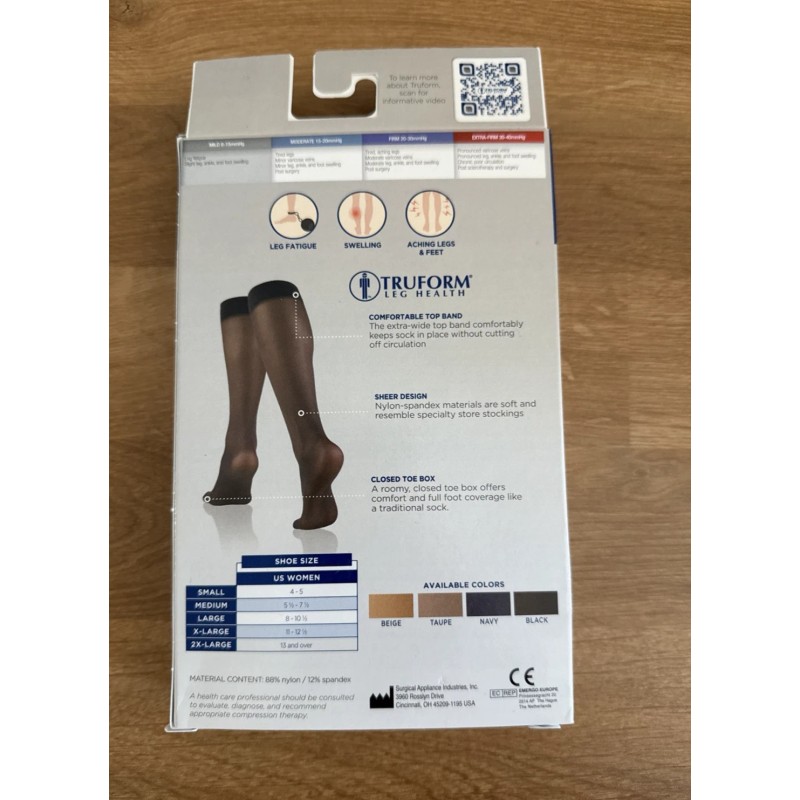 Truform Lites Ladies Sheer Knee High Compression Socks 8-15 mmHg