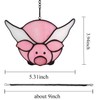 WeDcpcin Stained Glass Window Hanging Panel, Pig Sun Catcher Home