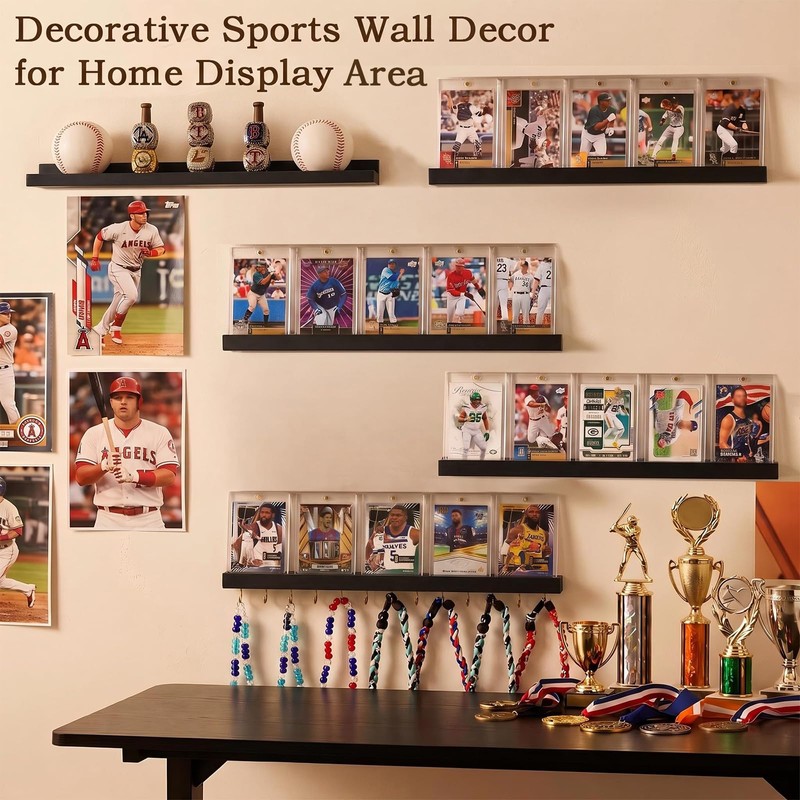 Pinzoveco Baseball Card Display Shelf Wall Mount 5 Tier