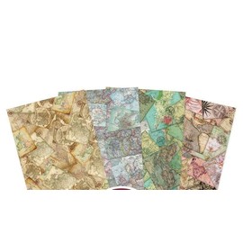 Hunkydory Crafts Essential Paper Pack - World Maps- 130gsm