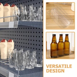FRCOLOR 6 Pcs Clear L Shaped Shelf Dividers 7.9"X2.4"X1.2" Plastic Supermarket Shelf Organizer Office Home Cabinet Partition
