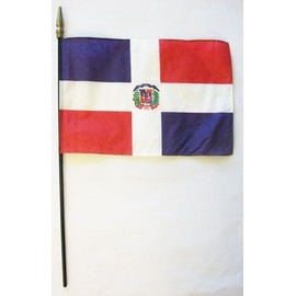 Dominican Republic - 8 in x 12 in World Stick Flag