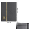 Stamp Album Stockbook, 100 Pockets 40 Black Sides Leatherette Padded