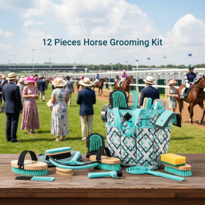 Abbylike 12 Piece Horse Grooming Kit with Organizer Tote Bag