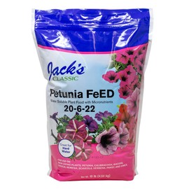 Jack's Classic 20-6-22 Petunia Feed Water-Soluble Fertilizer with Micronutrients to Provide Lush Green Annuals, 10lbs