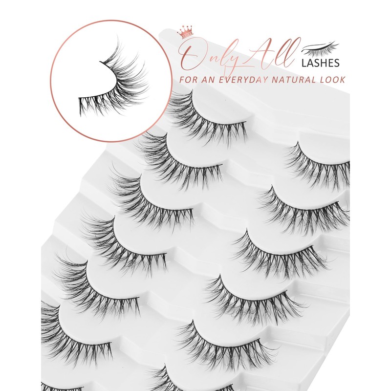 Onlyall False Eyelashes Natural Fake Eye Lashes Wispy False Lashes