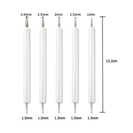 5 Pcs Embossing Tool Set, Double-Ended Mandala Dotting Tools for Embossing Art, Clay Sculpting, Quilling, Nail Art, Pottery & DIY Crafts, 13.2cm White