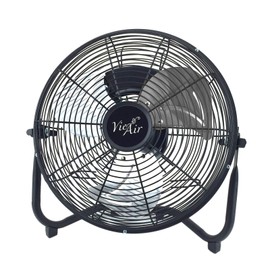 Vie Air 12 Inch Industrial Powerful and Quiet Heavy Duty Metal Floor Fan, Black