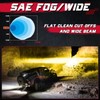OFFROADTOWN Fog Lights 3'' SAE Yellow LED Pods DOT Approved
