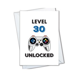 The Cardtel | 30th Birthday Card for Men Women, Funny Turning 30 Happy Birthday Card for Him Her, Gamer Gifts, Video Game Cards for Brother, Son, Best Friend (Level 30 Unlocked)