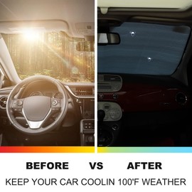 Full Window Sunshades Compatible with Fi@t 500 2010-2024 Accessories, Windshield Sun Shade Side Rear Window Shade Cover Sun Visor Shield UV Rays Privacy Protection 6PCS