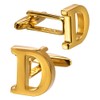 A-Z Initial Cufflink for Men, Classic 18k Gold Silver Black