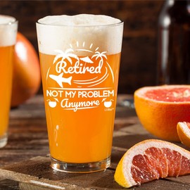 Funny Retirement Gifts for Women Men Dad. 2024 Retirement Beer Glass Gift for Dad. Retired Glass for Friends Coworkers Office & Family. Novelty Gag Ideas for Her Nurses Navy Air Force Military