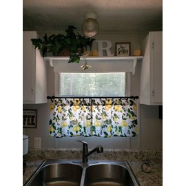Farmhouse Valance, Kitchen, Lemons, with, Blueberries, Window, Curtain Valance, Sale, 43 Wide x 15 Long