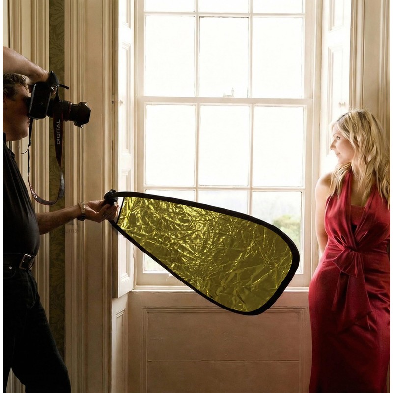 5 in 1 Triangle Reflector Photography with Handle (32in/80cm)