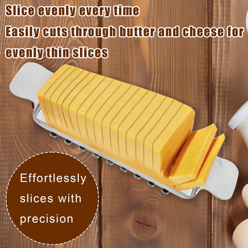 Butter Slicer Cutter, Stainless Steel Wire Cheese Block Slicer with