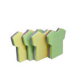 GUMTAPE Clothes Shape Sticky Notes 76 mm x 76mm, 4 Pads of 100 Sheets/Pad, Rainbow MixColor Sticky Notes 11505/04. Cute Mixed Colour for Office/Home/Kitchen/Baking/School(4 Pads)