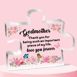 JETTOP Godmother Gifts for Mothers Day Birthday for Godmother Will You Be My Godmother Acrylic Puzzle Piece