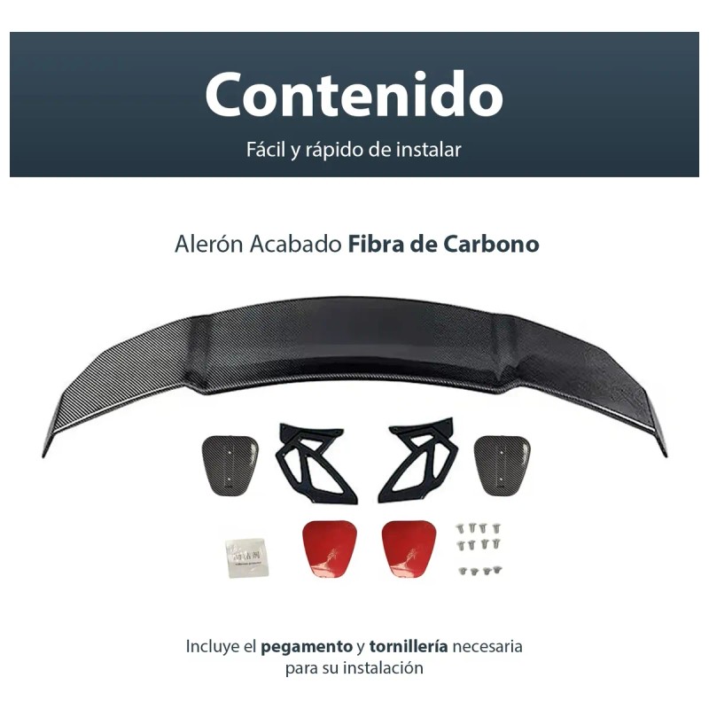 Aleron Super Deportivo Fibra Carbono Sedan Cola De Pato Auto