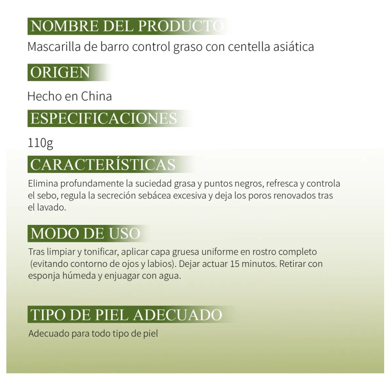 Mascarilla Oxyglow Barro Control Aceite