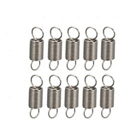 sourcing map Pack of 10 tension spring wire diameter 0.012 inches, AD 0.12 inches, free length 0.39 inches, stainless steel, small double hook, tension spring