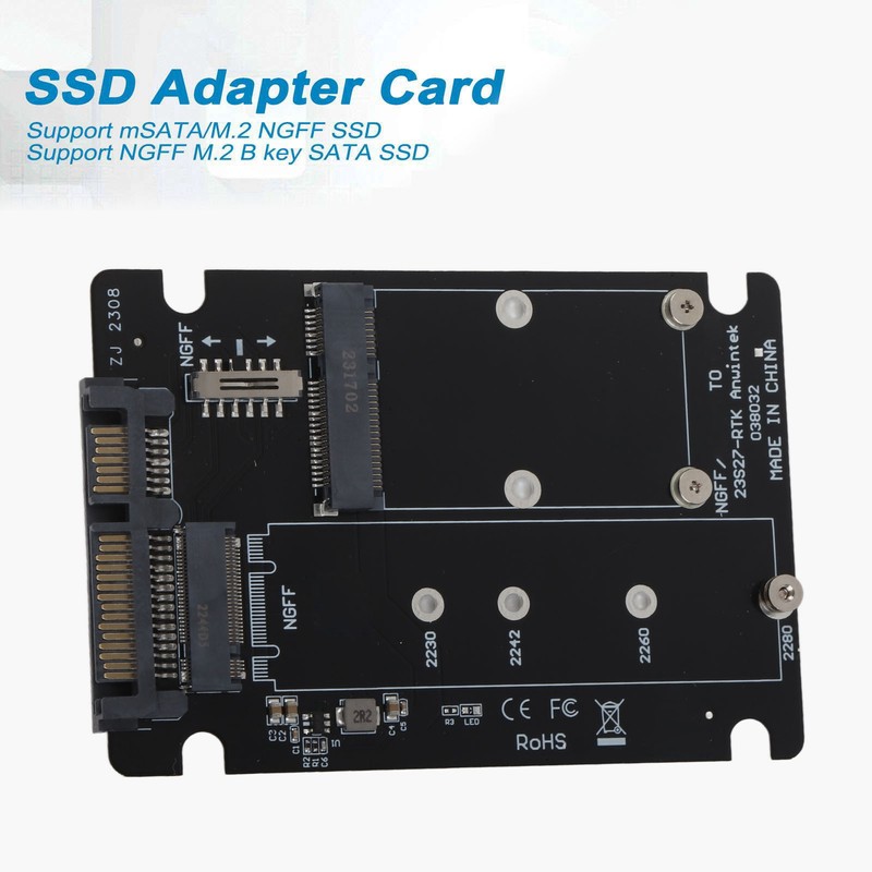 SSD Adapter Card High Speed 6Gbps MSATA M.2 NGFF to