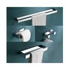 TNOMS 4-Pieces Bathroom Hardware Set, Polished Chrome Towel Bar Set,