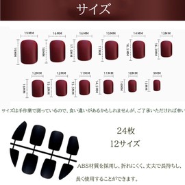 XUZOO Simple Nail Tips, 24 Nailtips, Short and Long, Cute, Stylish, Popular, Solid, Simple, Nail Sticker, Nail Tool, Double Sided Tape Included (Black)